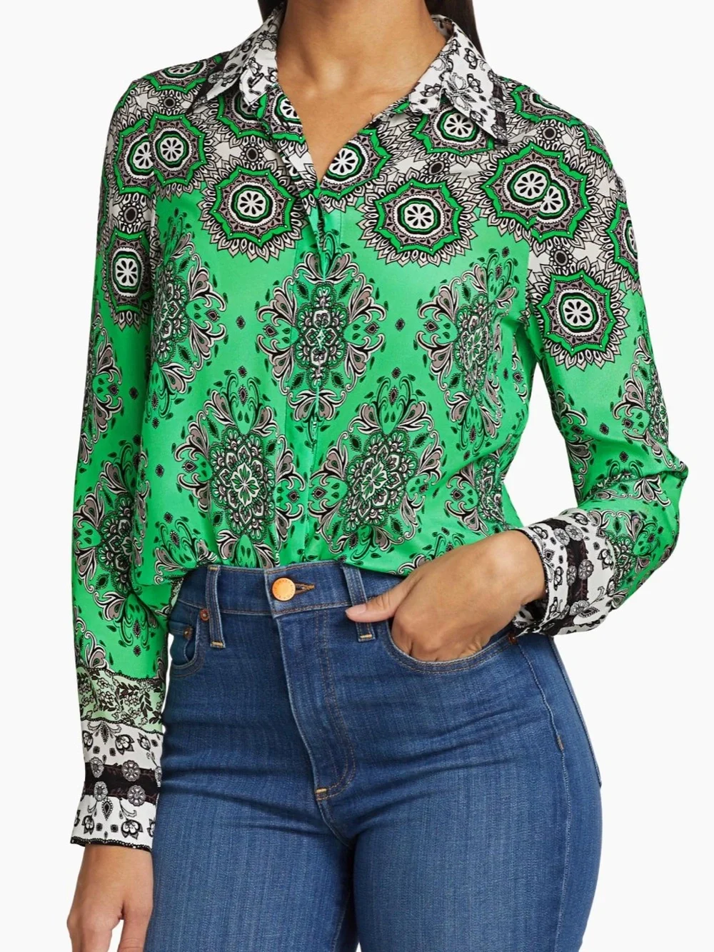 ALICE + OLIVIA Willa Mandela Blouse - Picture 2 of 9